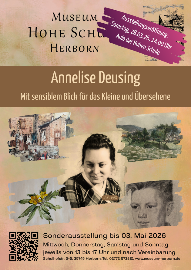 Plakat der Ausstellung mit Werken von Annelise Deusing