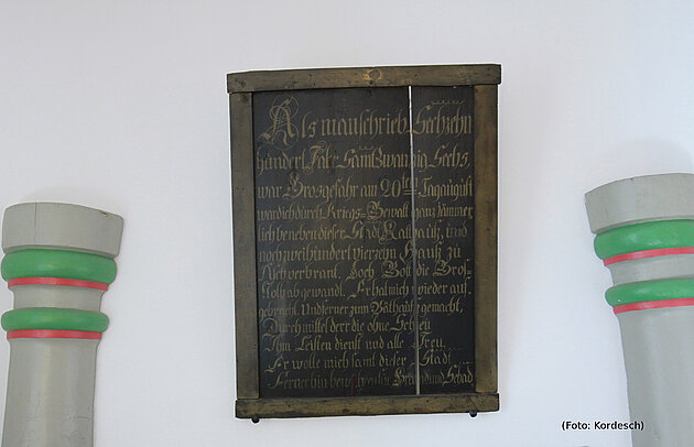 Gedenktafel aus der "Totenkirche"